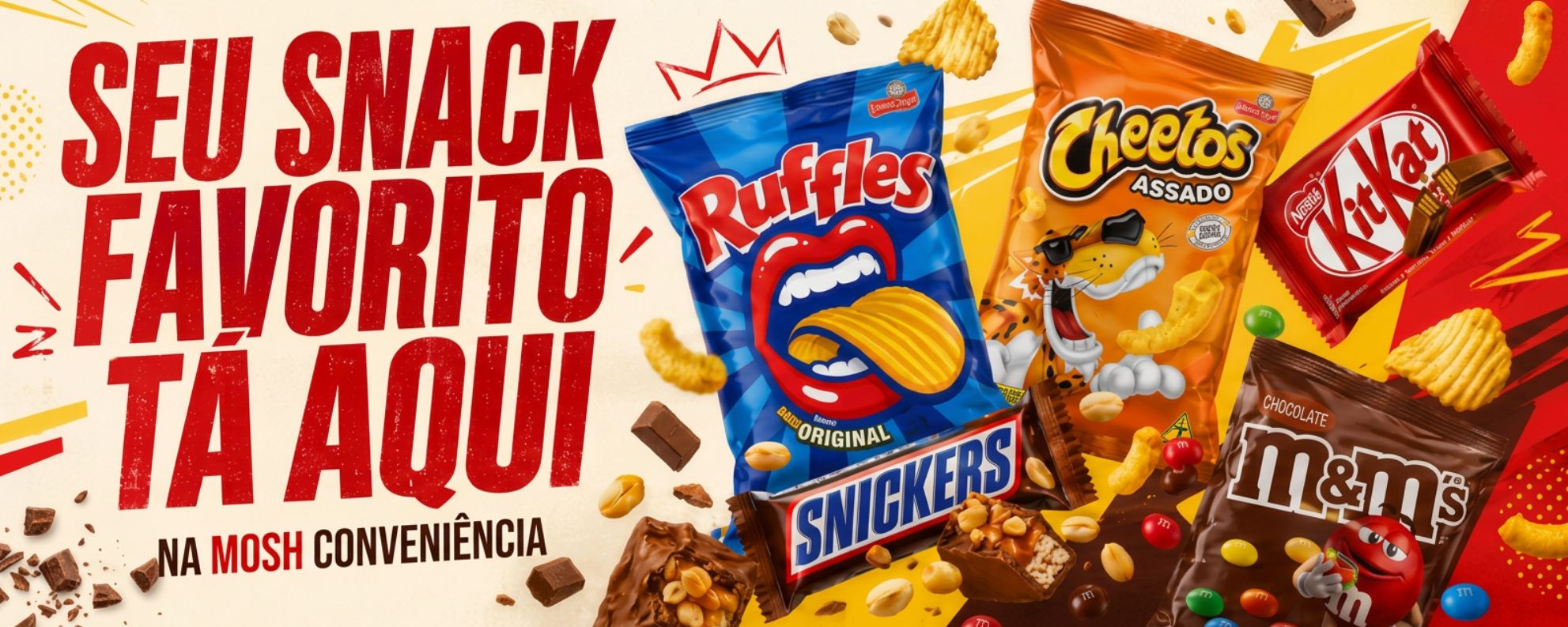 Mosh Conveniência – Snacks e petiscos para o dia a dia