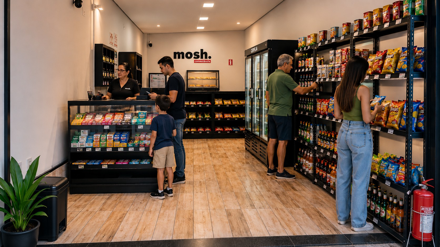 Fachada da Mosh Conveniência no Centro de Salto/SP
